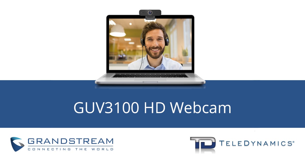 Grandstream GUV3100 HD webcam, distributed by TeleDynamics