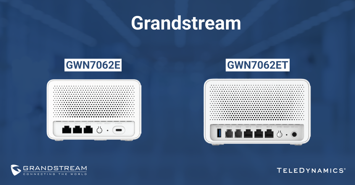 Grandstream GWN7062E GWN7062ET Wi-Fi 6 routers - distributed by TeleDynamics