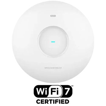 Frontal view of the Grandstream GWN7670E Wi-Fi 7 access point, distributed by TeleDynamics