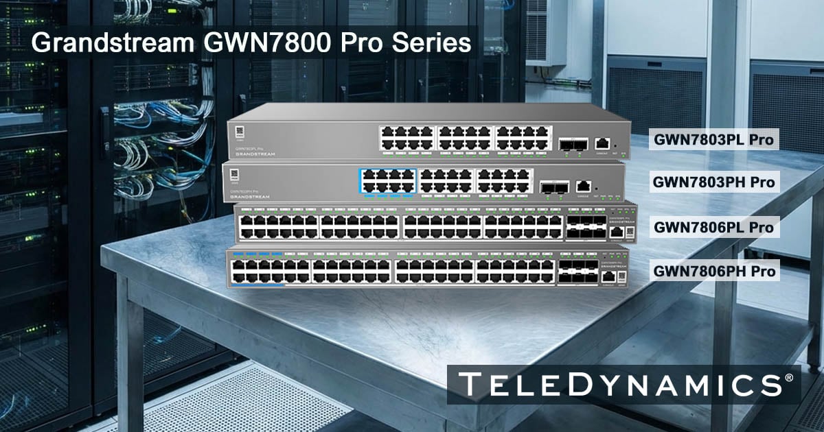 GWN7800 pro series appliances on top of a table in a server room  - TeleDynamics blog