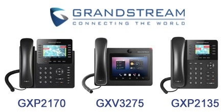 Grandstream corded IP phones with integrated Bluetooth: GXP2170, GXV3275, GXP2135