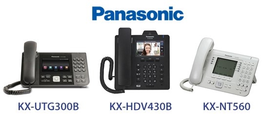 Panasonic corded IP phones with integrated Bluetooth: KX-UTG300B, KX-HDV430B, KX-NT560
