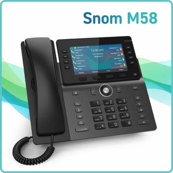 Snom M58 desk phone, distributed by TeleDynamics
