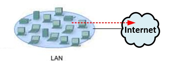 Single LAN connected to the internet