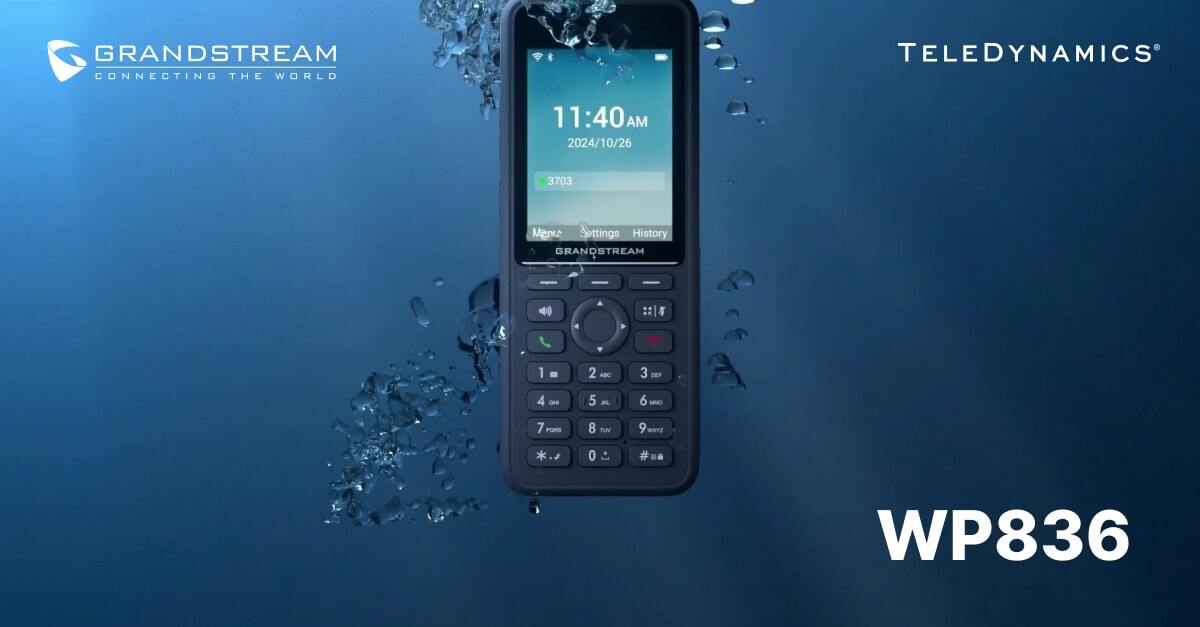 Grandstream WP836 ruggedized Wi-Fi cordless phone - distributed by TeleDynamics