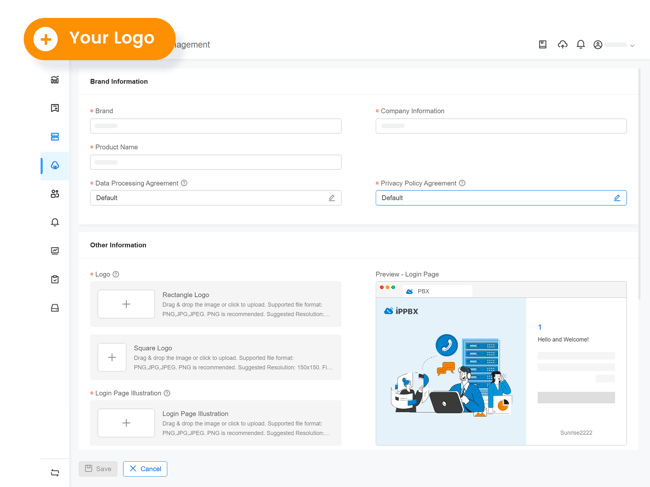 Yeastar white-label UCaaS customization settings screen -- TeleDynamics blog