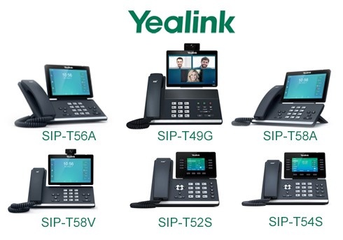 Yealink corded IP phones with integrated Bluetooth: T56A, T49G, T58A, T58V, T52S, T54S