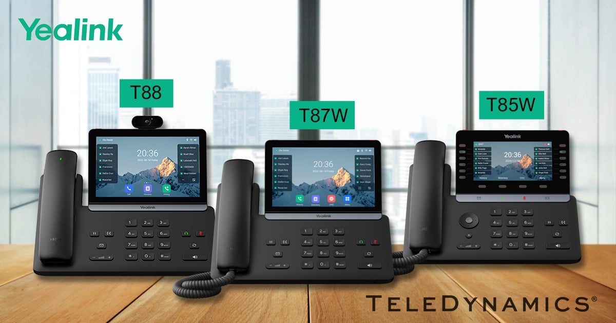 Yealink T88, T87W and T85W desk phones - distributed by TeleDynamics