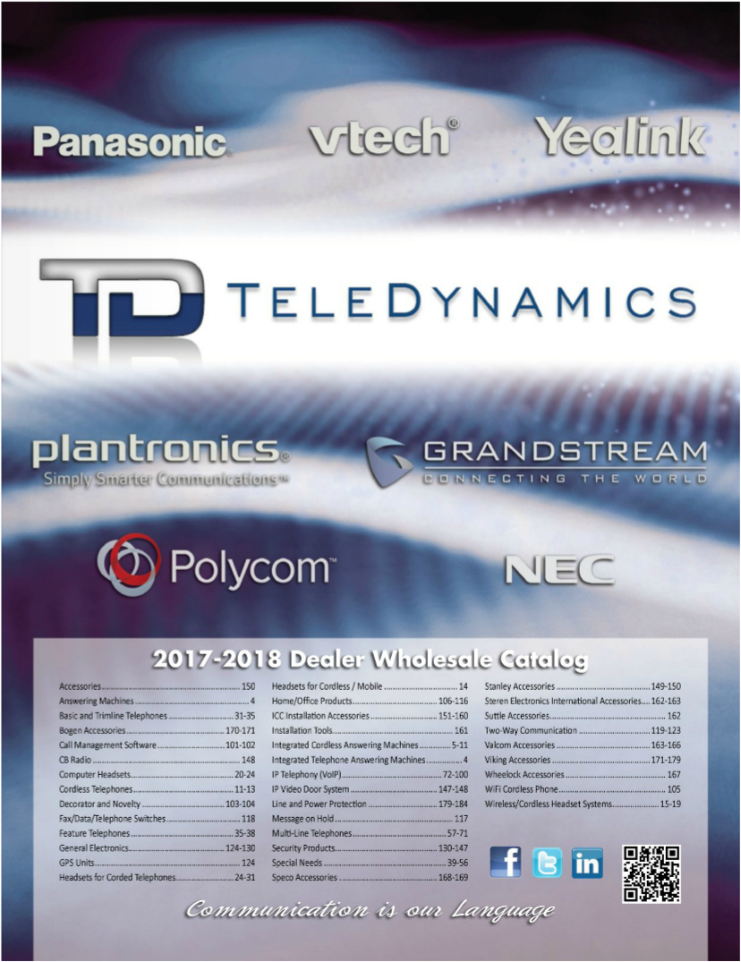 Don’t miss TeleDynamics’ 20172018 catalog