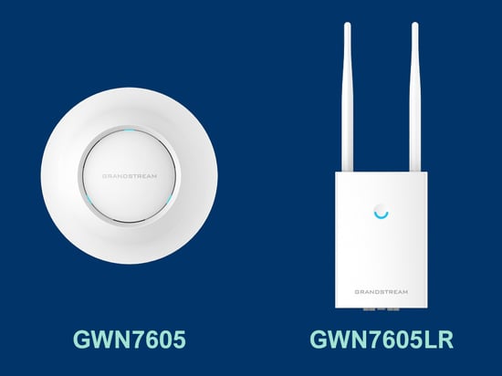 Grandstream GWN7605 (l) and GWN7605LR (r) - distributed by TeleDynamics