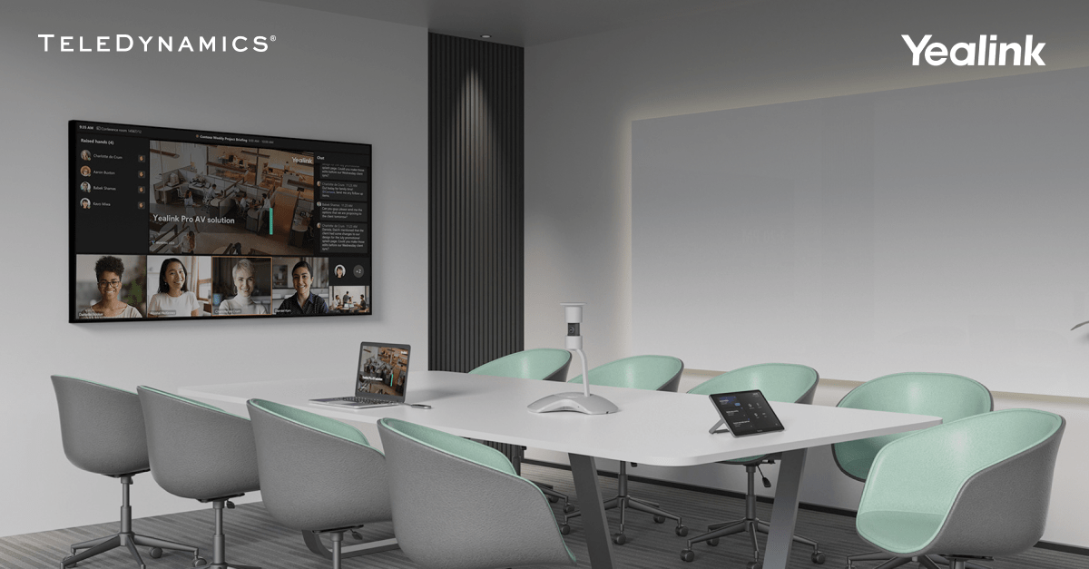 Conference room equipped with Yealink Microsoft Teams Rooms solutions  - distributed by TeleDynamics