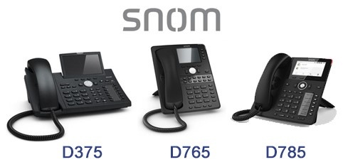 Snom corded IP phones with integrated Bluetooth: D375, D765, D785