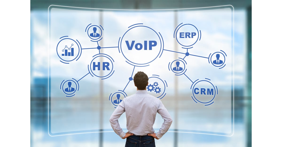 systems integrations with VoIP on a data network (abstract concept)