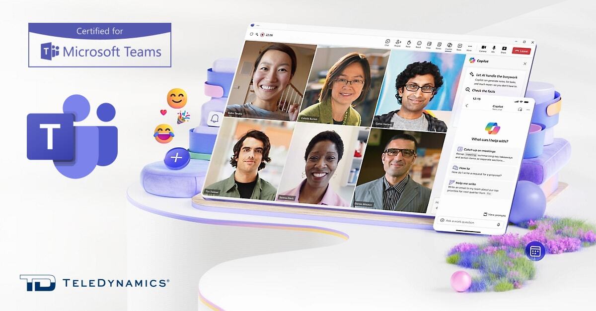 Teams interfaces on computer and smartphone screens - TeleDynamics blog