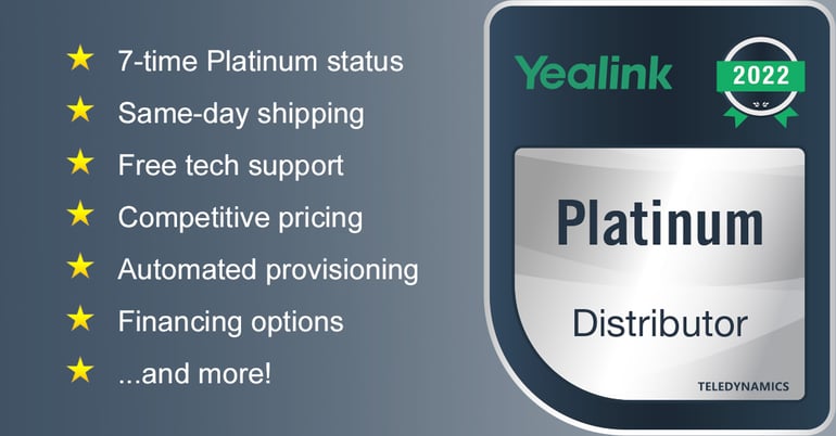 TeleDynamics is Yealink Platinum-level distributor