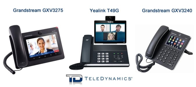 Grandstream GXV3275 vs Yealink T49G vs Grandstream GXV3240 Video Phones - By TeleDynamics