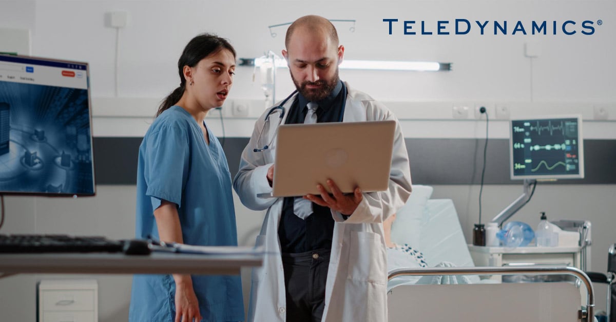 Health care workers using connected devices on a hospital Wi-Fi network - TeleDynamics blog