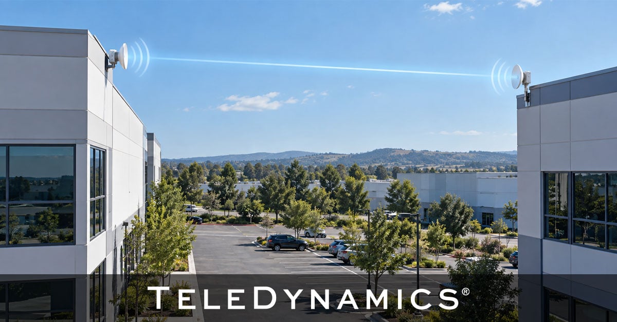 Two office buildings connected by a high-speed wireless bridge -- TeleDynamics blog