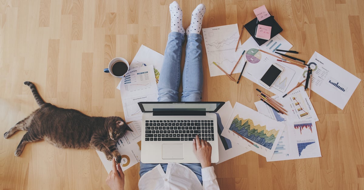 woman working from home