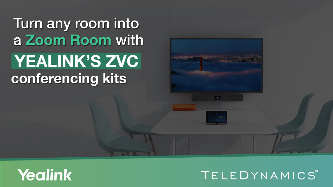 Yealink's ZVC conferencing kits for Zoom Rooms - distributed by TeleDynamics