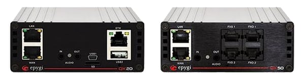 (L-R) Epygi QX20 &  QX50 IP PBX for small businesses