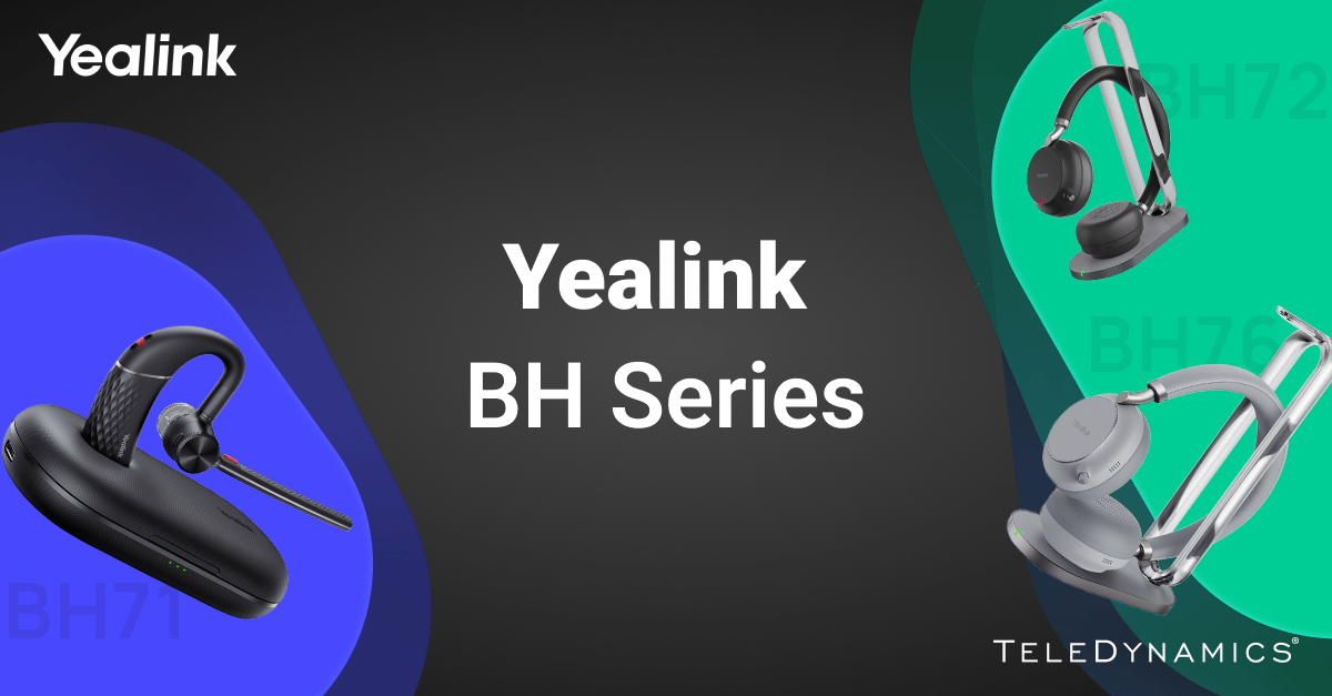 Yealink BH series headsets - distributed by TeleDynamics