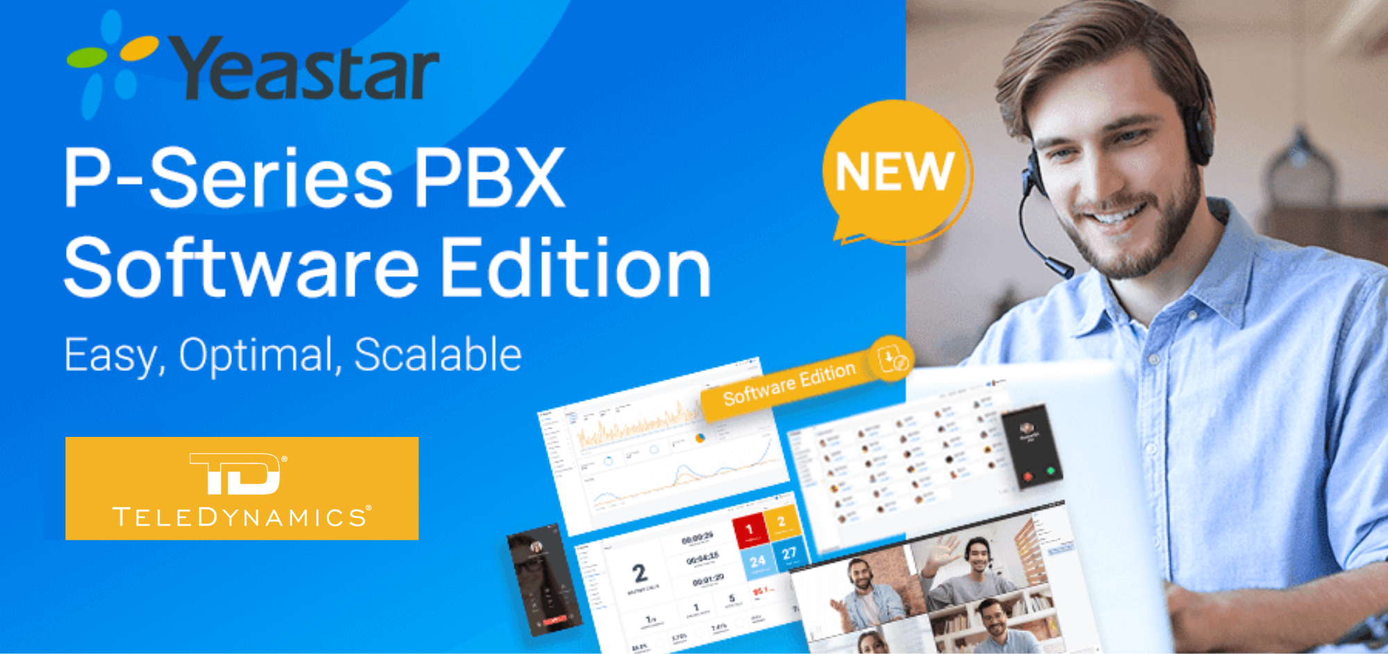 Yeastar P-Series PBX Software Edition distributed by TeleDynamics