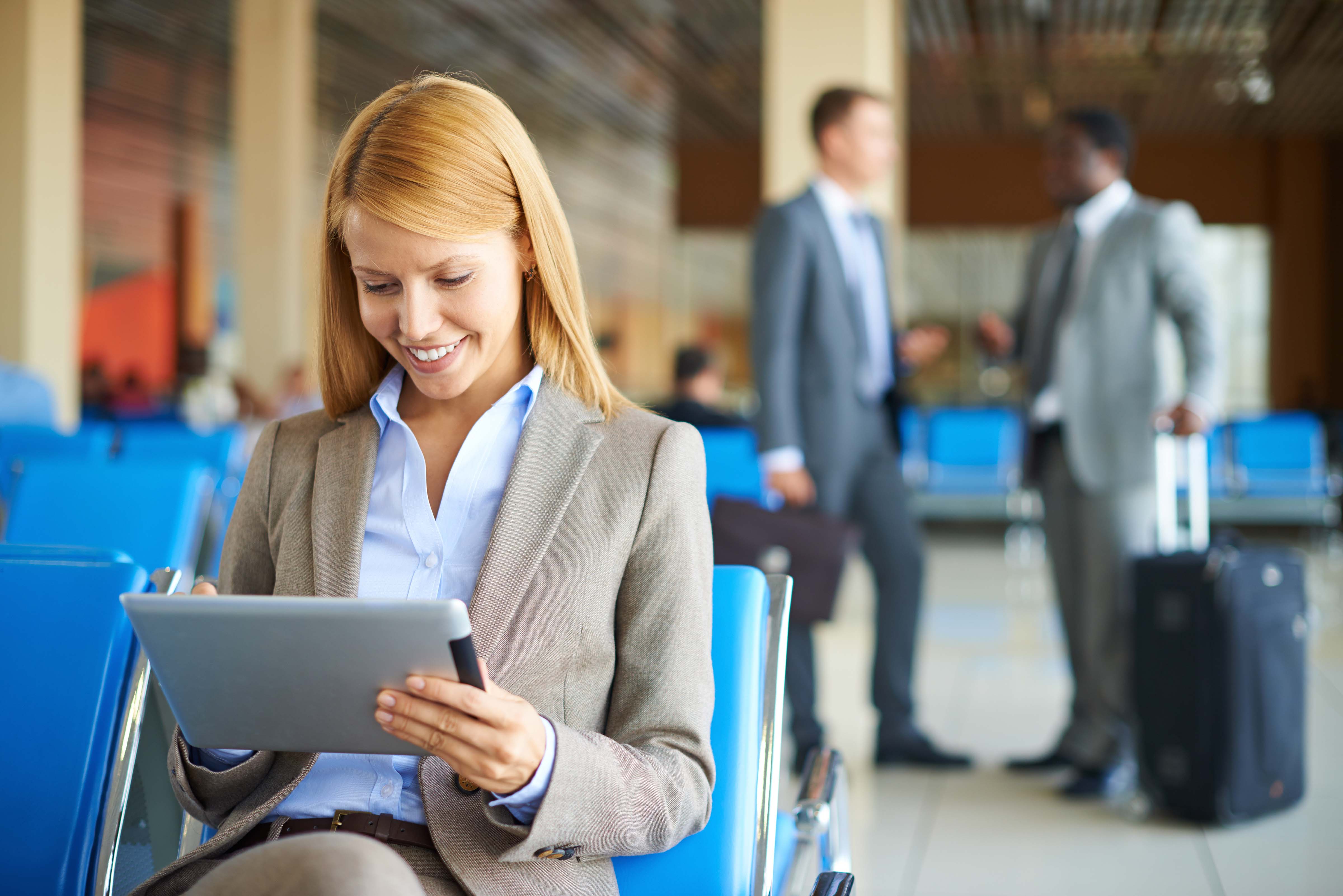 Businesswoman in an airport