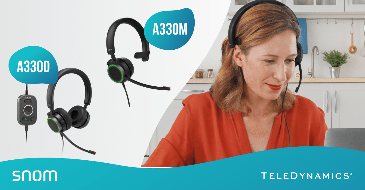 Snom A330D and A330M headsets - distributed by TeleDynamics